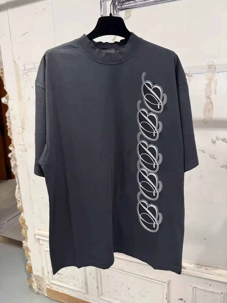 【Direct Purchase】Paris Style 26Ss New Year Series Artistic Embroidery Letter Versatile Trendy Brand Short Sleeve T-Shirt