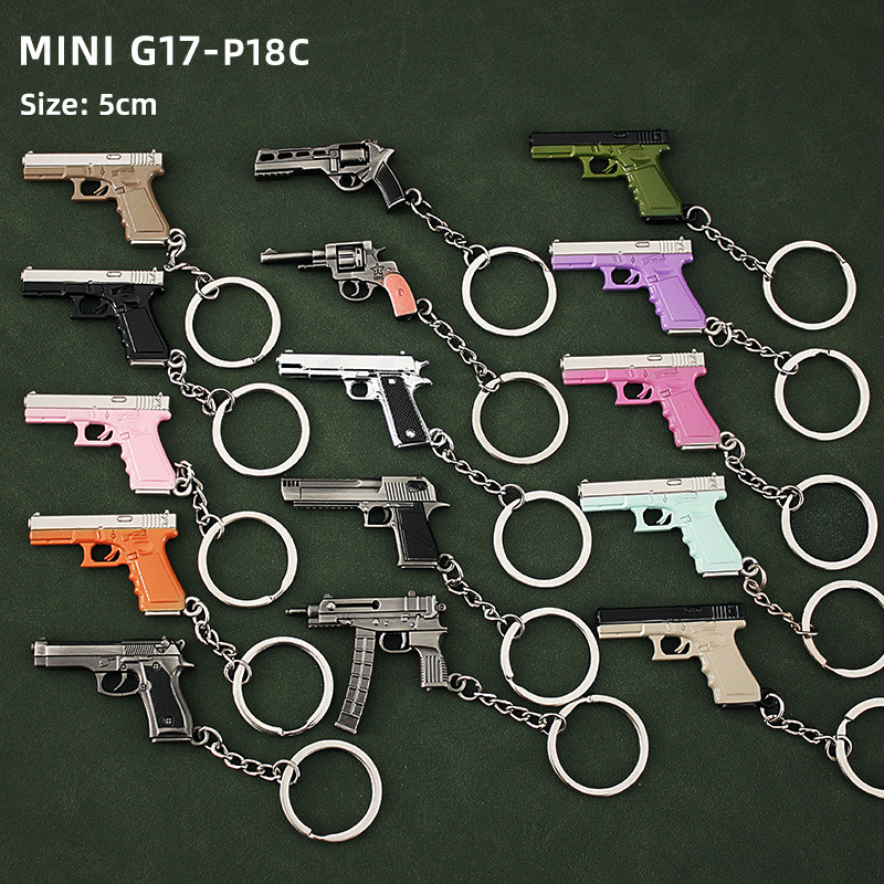 Mini 1911 pendant GLOCK alloy P92 model G17 sand Eagle revolver key chain 5cm