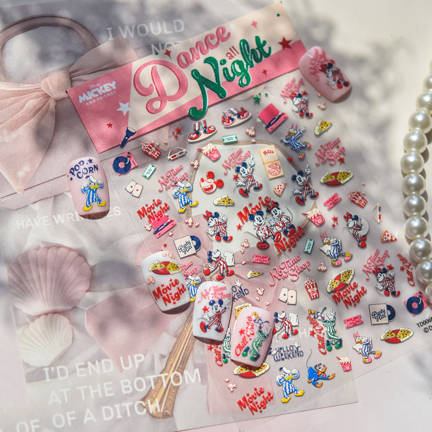 Disney Tomoni Embossed Kidsren's Nail Art Stickers Genuine Suit Mickey Donald Duck Guka Handbook Stickers