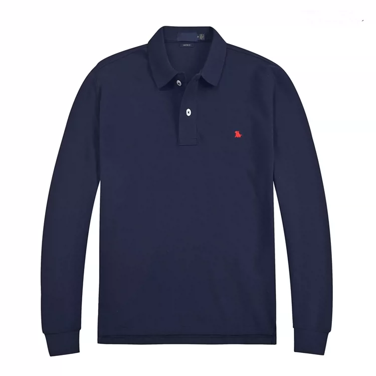 Spring and Autumn Men's Long Sleeve Collar T-shirt Solid Color Cotton Polo Shirt Youth T-shirt Large Summer Business Casual T-shirt