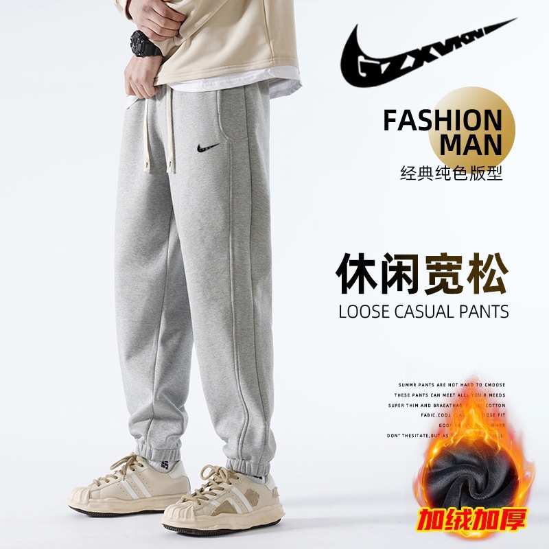 Men's Pants 2025 Autumn and Winter Fleece Thickened Sports Casual Pants Men's Outdoor Trendy Brand Couple Student Jogger Sweatpants Women