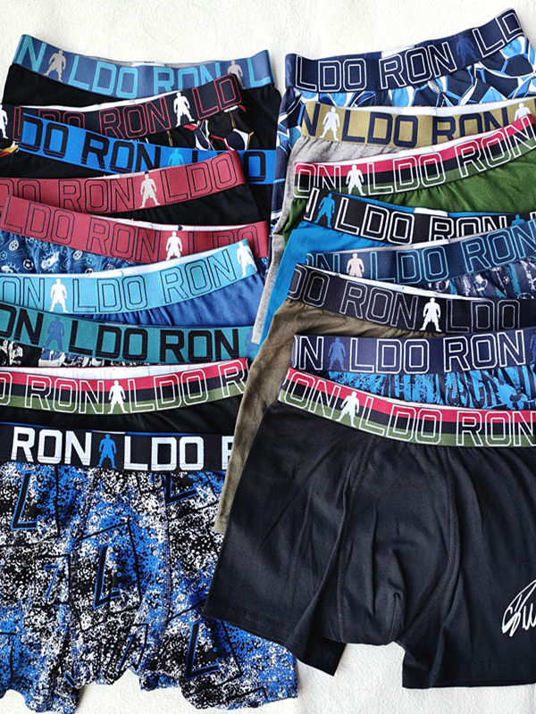 Boys' Boxer Briefs Cristiano Ronaldo Cr7 Pure Cotton Sports Comfortable Breathable New Style Boxer Briefs/5 Pairs 55 Yuan Free Shipping Foto QC de TAOBAO na Qualit.ly