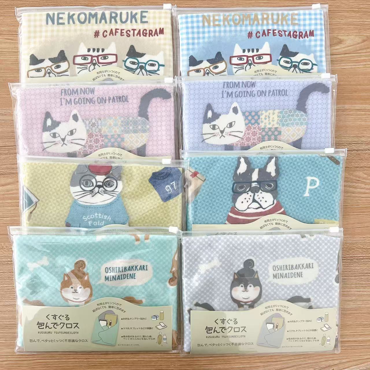Japanese Kusuguru Printed Patchwork Cloth for Dslr, Ipad, Lunch Box, Pencil Case, Umbrella Storage, Self-Adhesive Cloth 414
