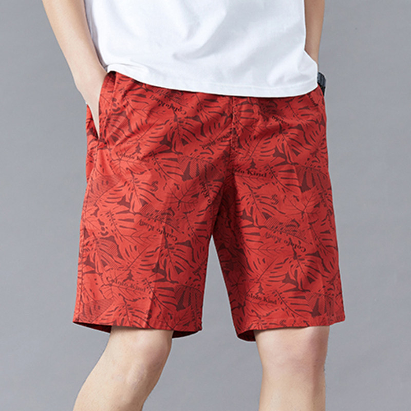 Diyu Shenlong Shorts Men's Summer Loose Printed Large Size Casual Thin Workwear Beach Pants Casual Five-Quarter Pants for Men
