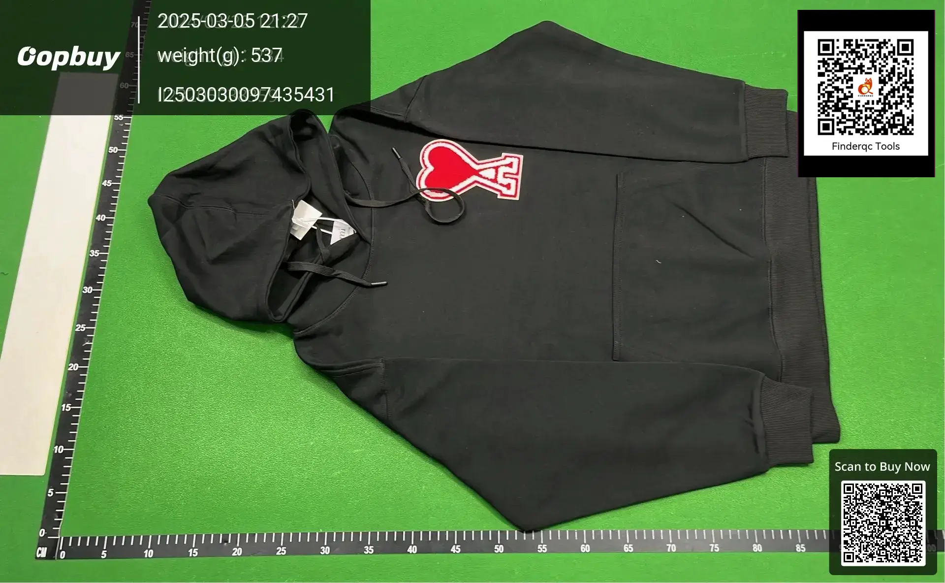 AMI Paris Ami de Coeur Hoodie Black