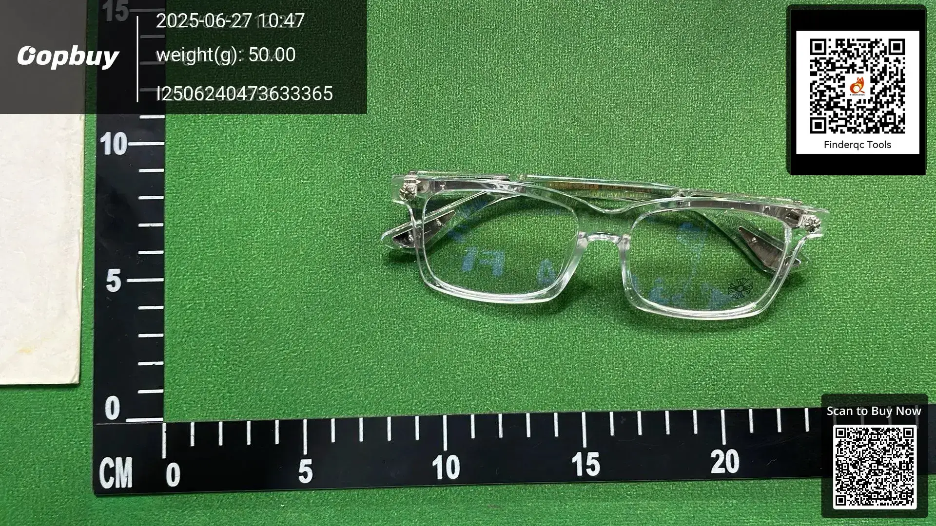 Chrome Hearts Square Glasses Clear