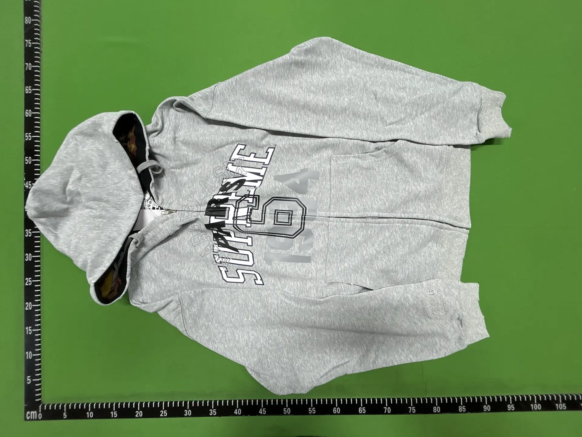 Supreme Grey Zip Up Hoodie