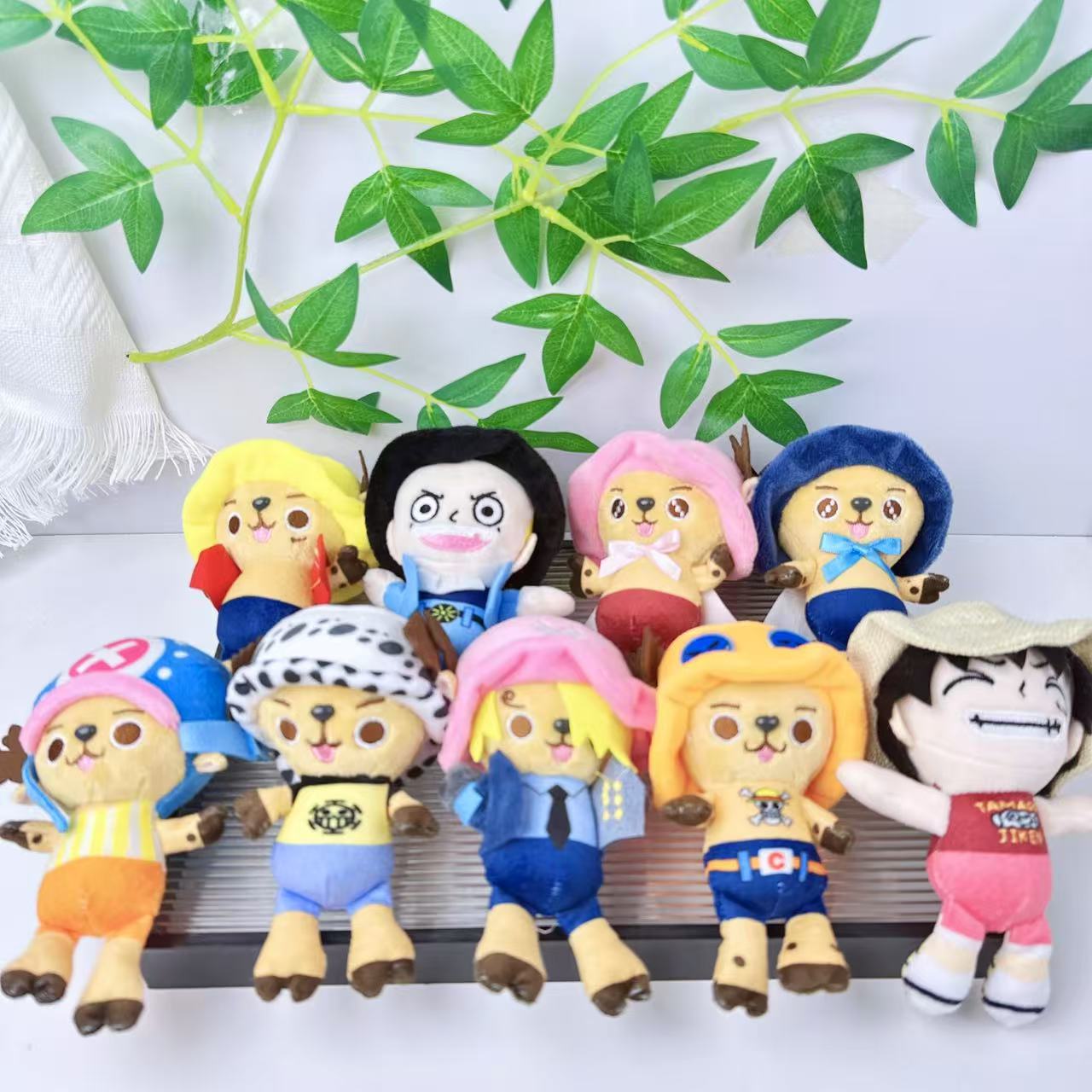 Anime Cartoon 4inch One Piece Series Chopper Keychain Pendant Backpack Cute Doll Luffy Plush Toy