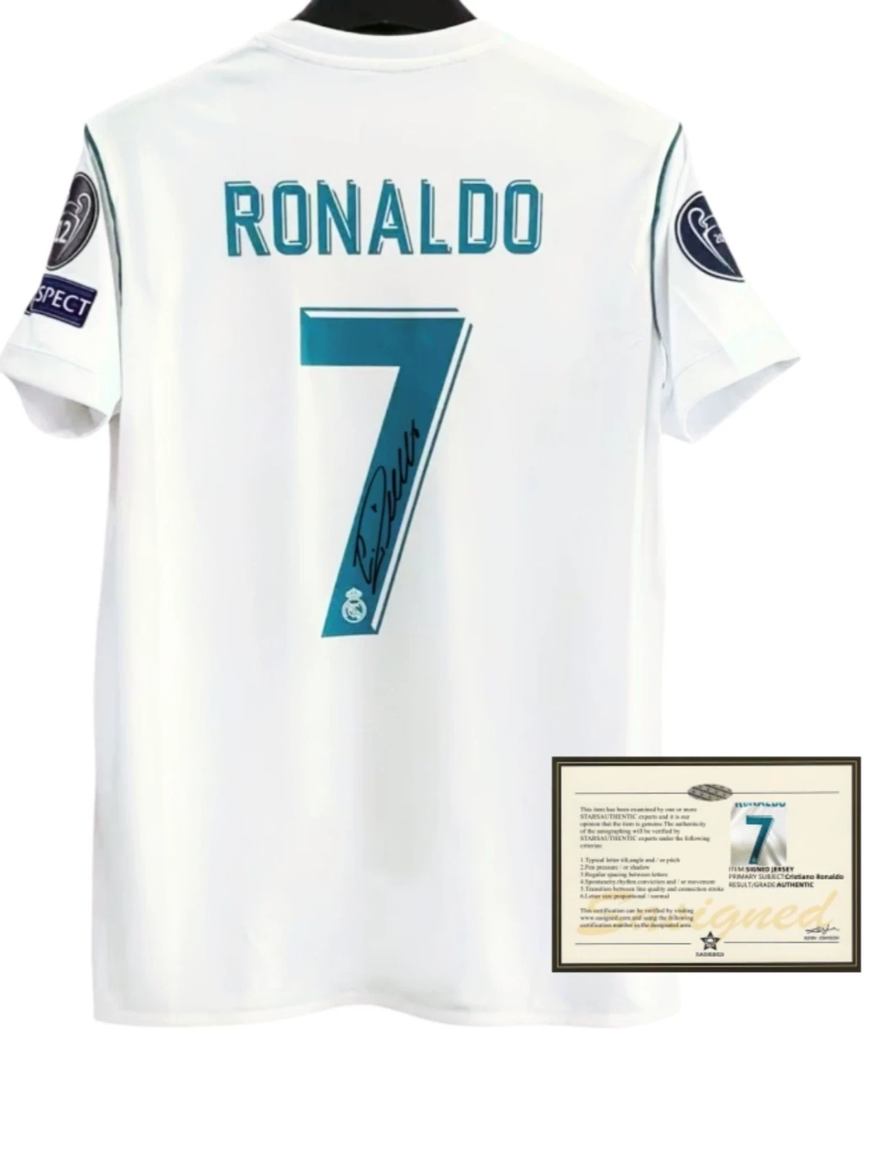 17-18Madrid Ronaldo Football Jersey Printed Signature Shirt