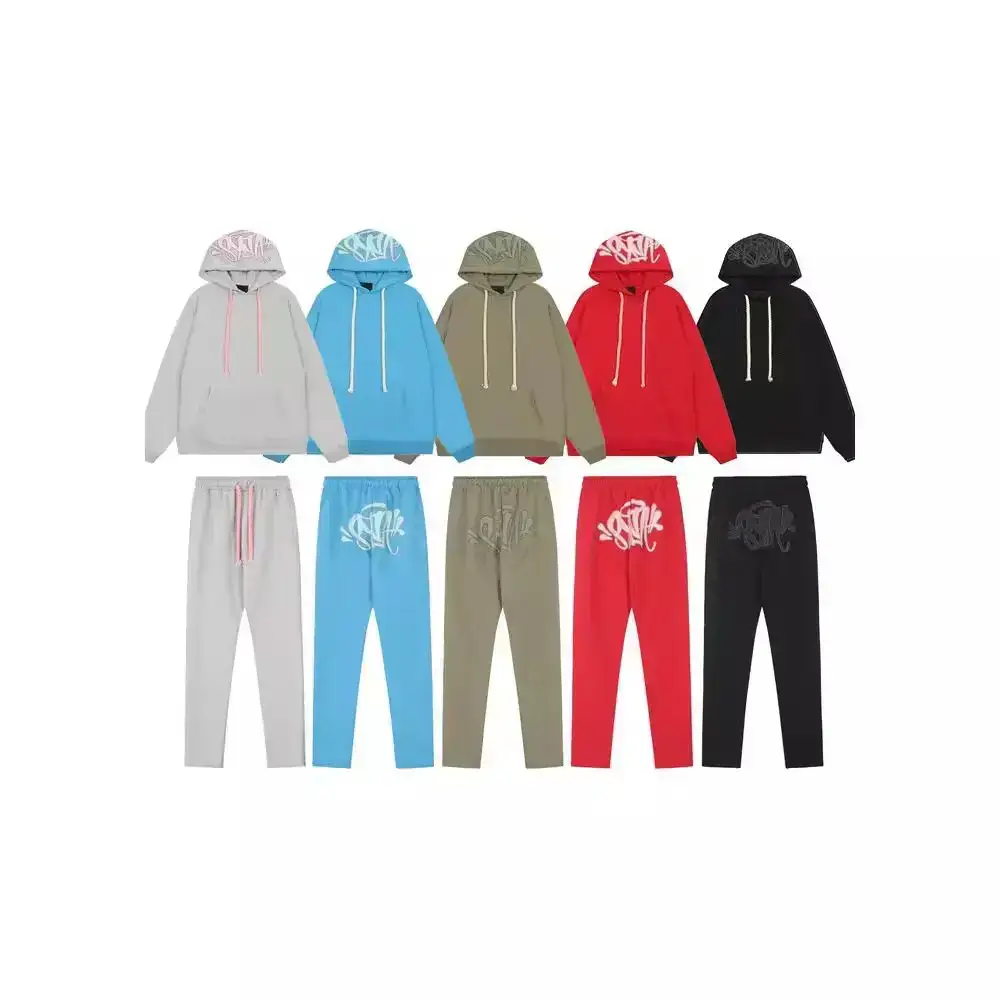 SynaWord American Loose Sweater Hoodie Sweater Pants Y2K Men's and Women's Fashion Brand Hip Hop Street Couple Casual suit