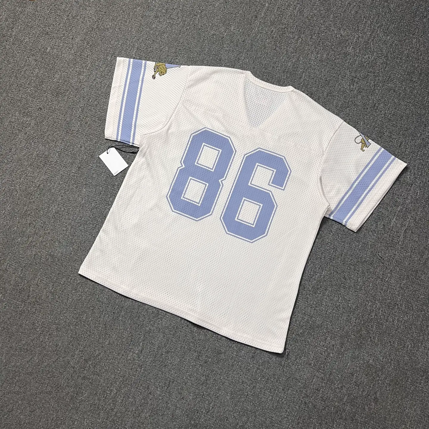 24ss New Casual Sports No. 86 Jersey Short-sleeved European and American Fashion Brand Loose All-match Mesh Breathable T-shirt for Men