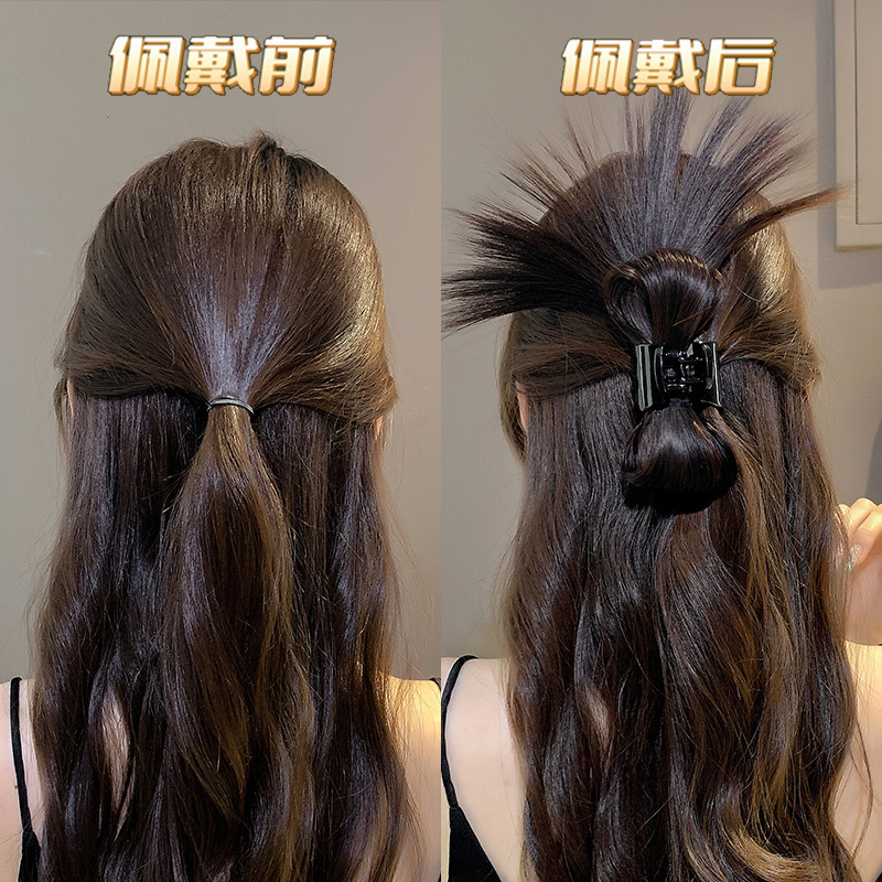 Chicken coop head clip wig ball head chicken feather shuttlecock clip headdress hair clip female high ponytail head half hair