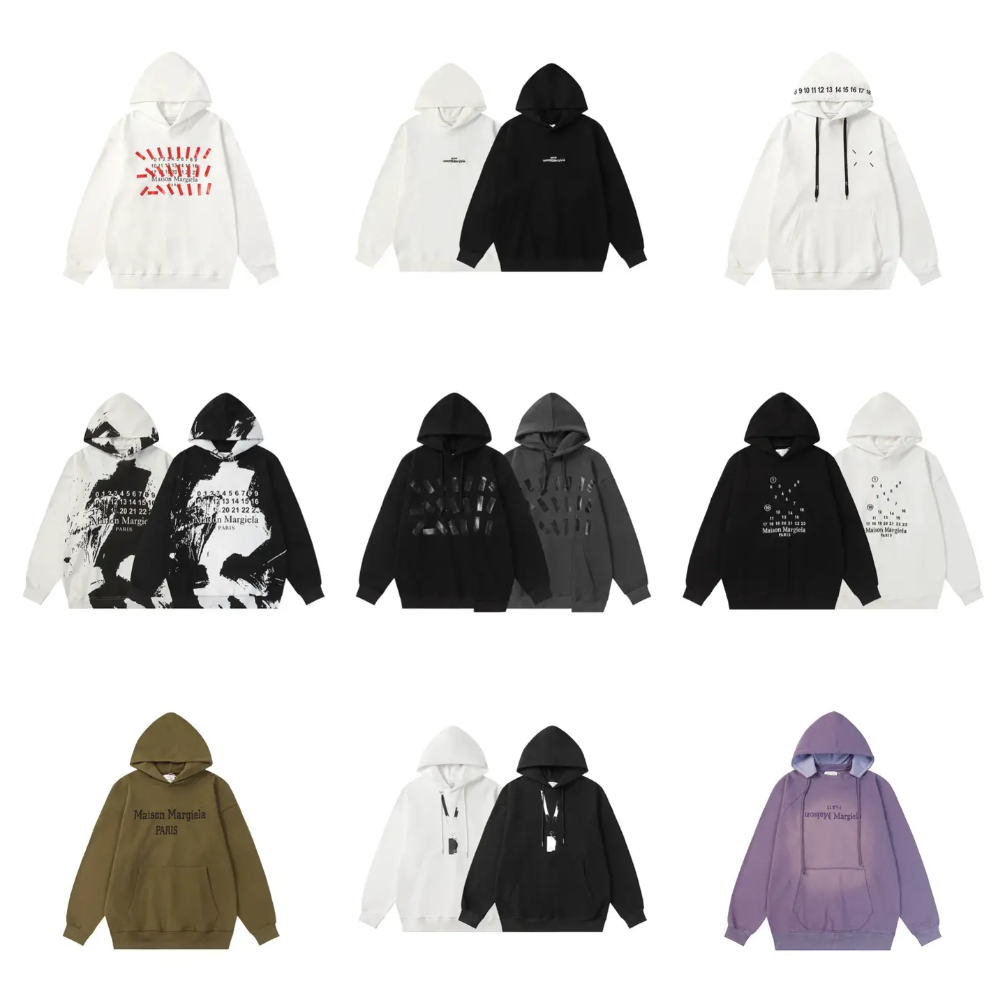 Margiela Hoodie new cross-border Margiela MM6 spring, fall and winter loose casual pullover hooded sweatshirt