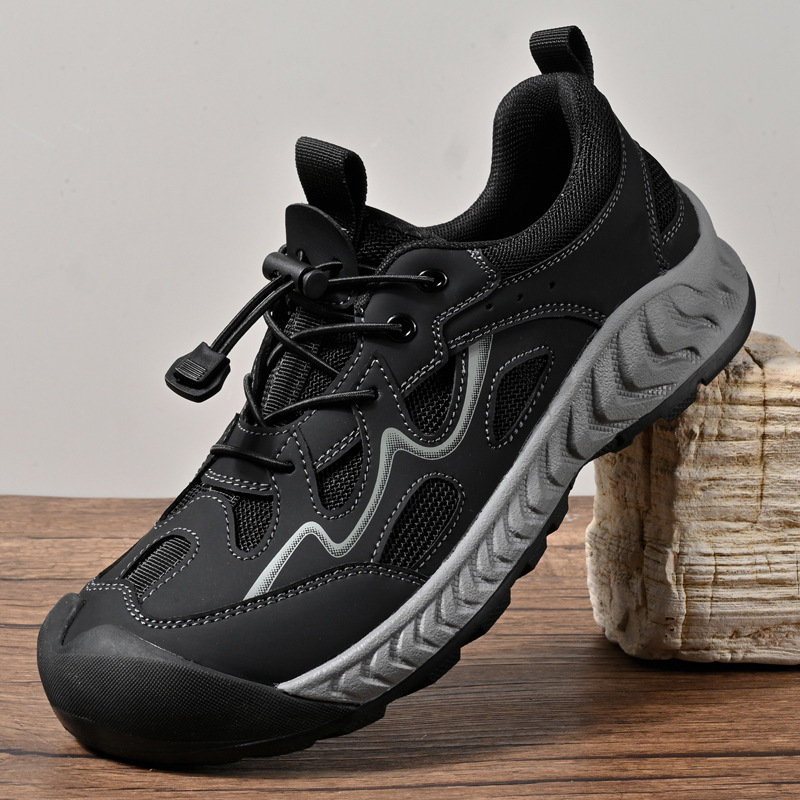 Men's Sports Shoes 2026 New Summer Breathable Closed-Toe Outdoor Casual Non-Slip Lace-Free Travel Hiking Shoes