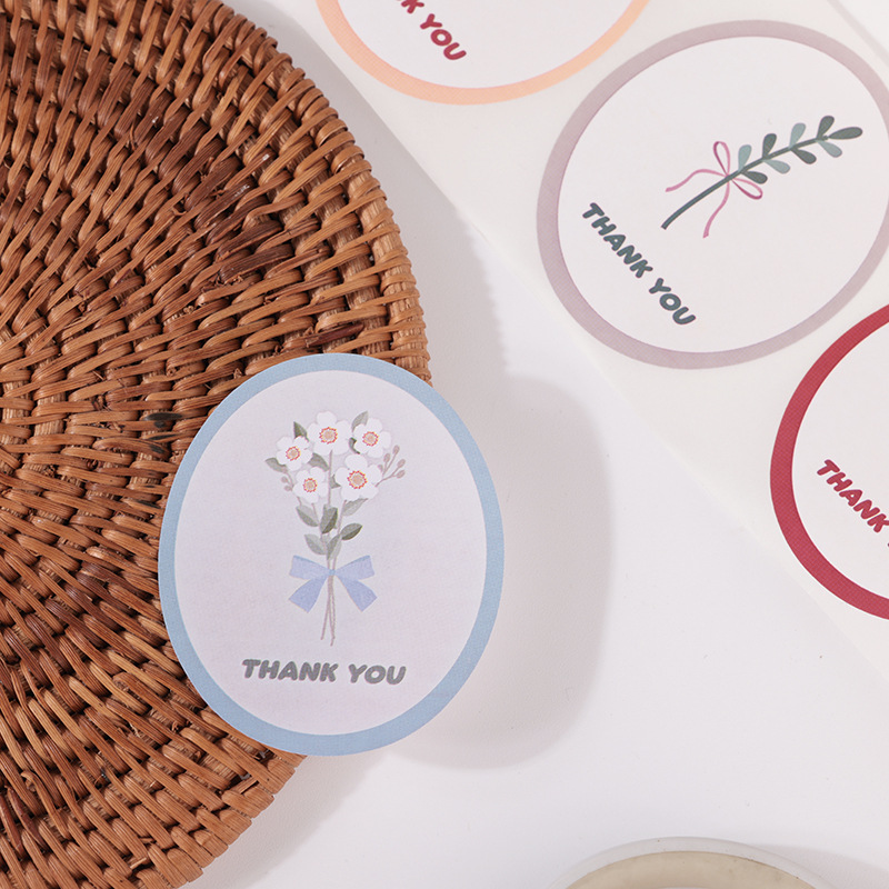 120PCS/roll sticker sealing sticker [flower talking to us] 5th bullet roll sticker