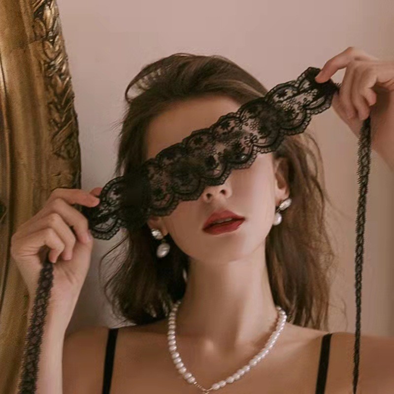 Sexy Lace Eye Mask for Women, Sexy Intimates, Hand-Torn Black Stockings, Sm Training Props Set, Dropshipping