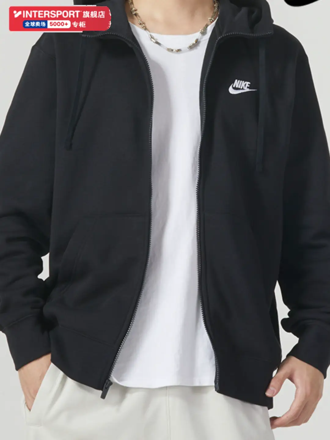 Nike Nike Official Men's Fleece-lined Hooded Pullover Sports Couple Long sleeves Casual Men Sweatshirt Bv2646