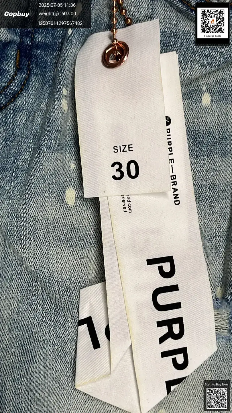 Cross-border European and American fashion brand Purple handmade splashed ink cut washed Denim trousers men's and women's high street distressed jeans
