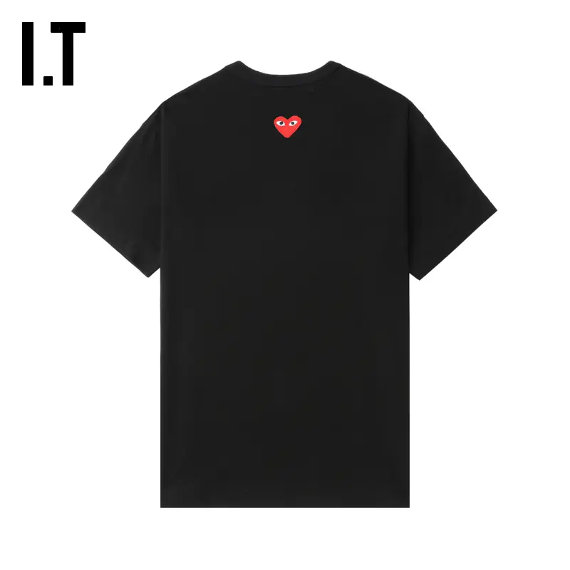 It CDG Play Comme Des Garcons Rei Kawakubo Couple Fit Pure Color Short Sleeve T-shirt