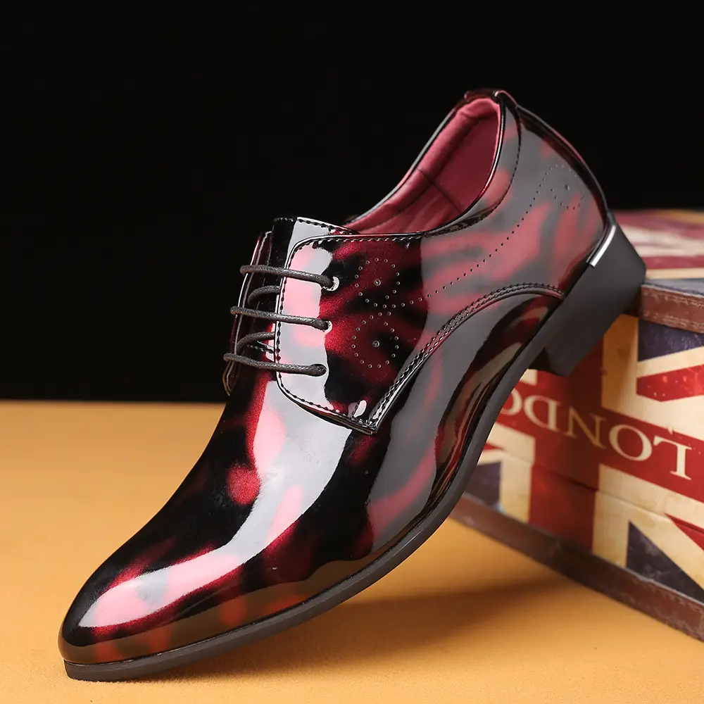 New Four Seasons Men's Pointed British Men's Dress Shoes Creative Trendy Large Size Business Men's Shoes Cross-border Foreign Trade Shoes