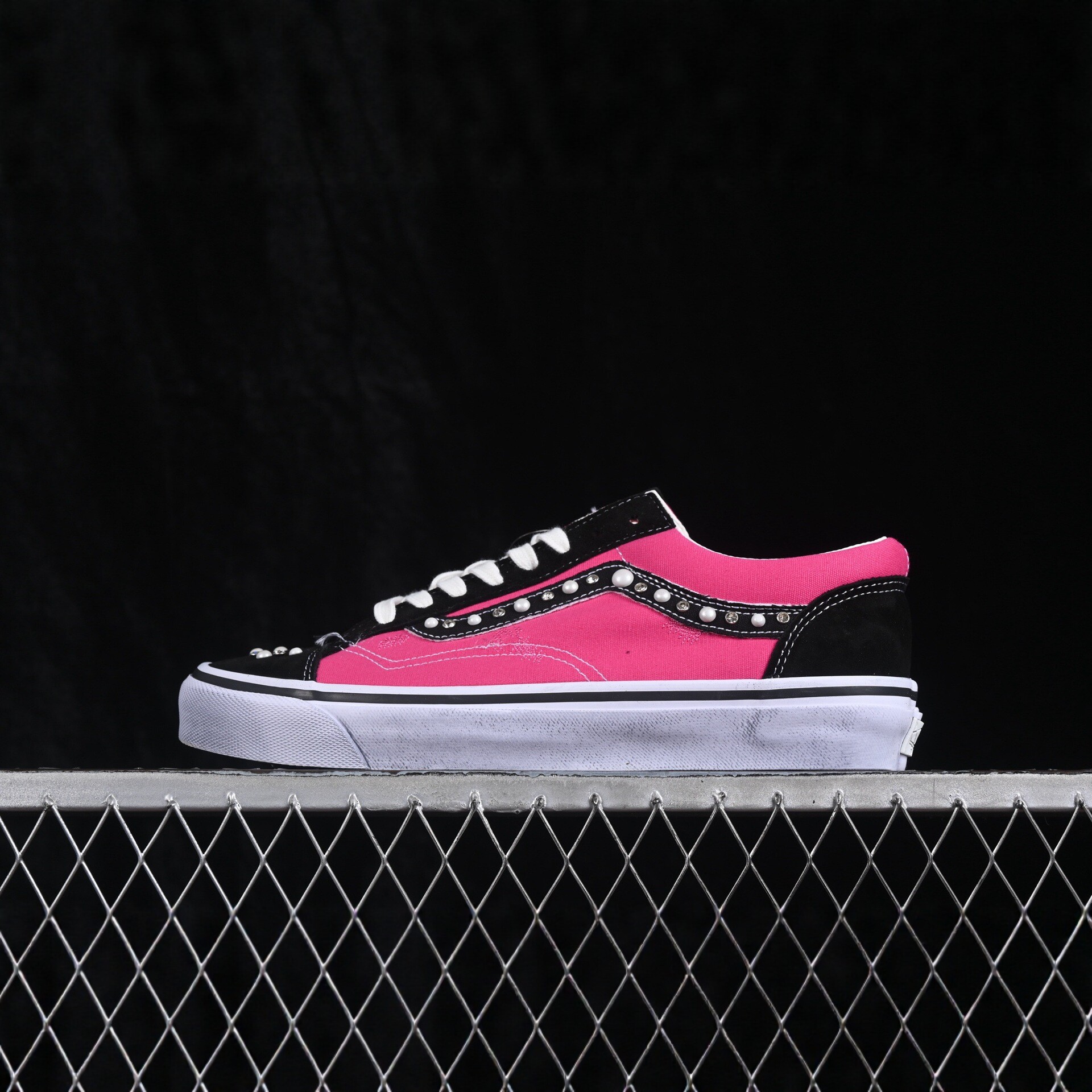 Cross-Border Hot-Selling Original Sk8 Canvas Shoes with Pearl and Rhinestone Decoration, Men's Classic Versatile Trendy Sneakers Foto QC de 1688 na Qualit.ly
