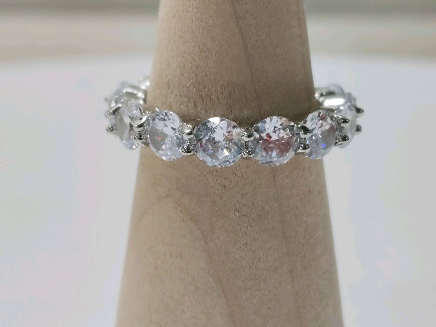 Cross-Border Temu Niche Design Accessible Luxury Ins Versatile Stacking Ring Single Row 5mm Full Diamond Ring for Women Wholesale — QC-foto 3