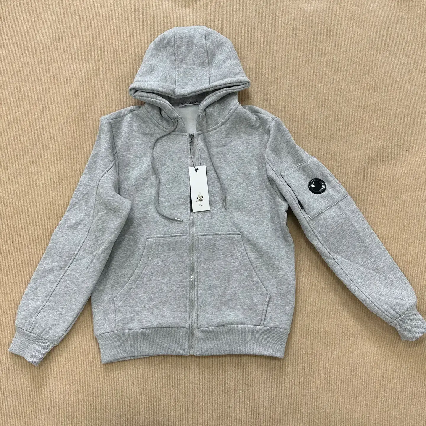 Cross-Border Supply Cp Company Company Cardigan Ins Fleece-Lined Hooded Sweatshirt for Men and Women with Lens Badge European Size