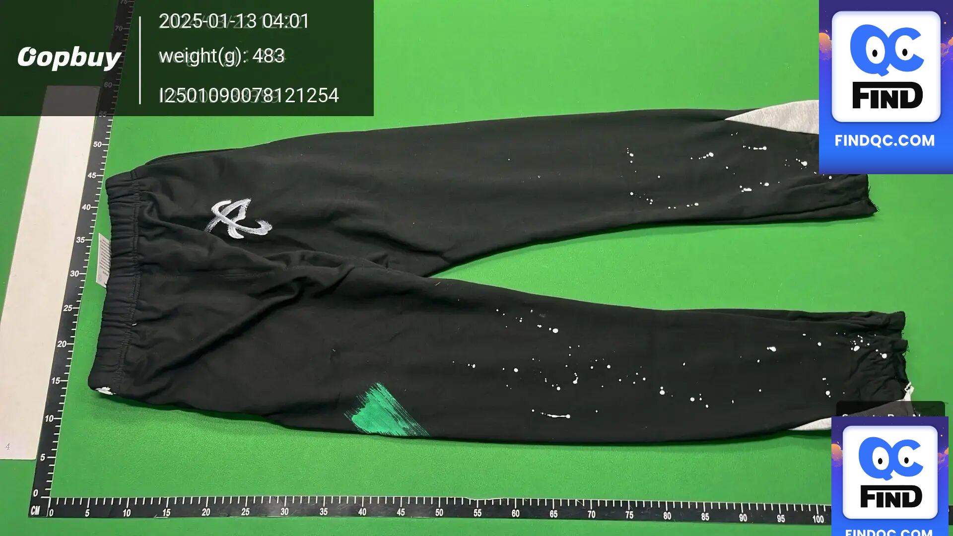 Trendy Brand Retro Splash Double Splicing Sports Trousers for Men and Women Couples Micro-Flared Trousers Casual Sweatpants — foto QC 2