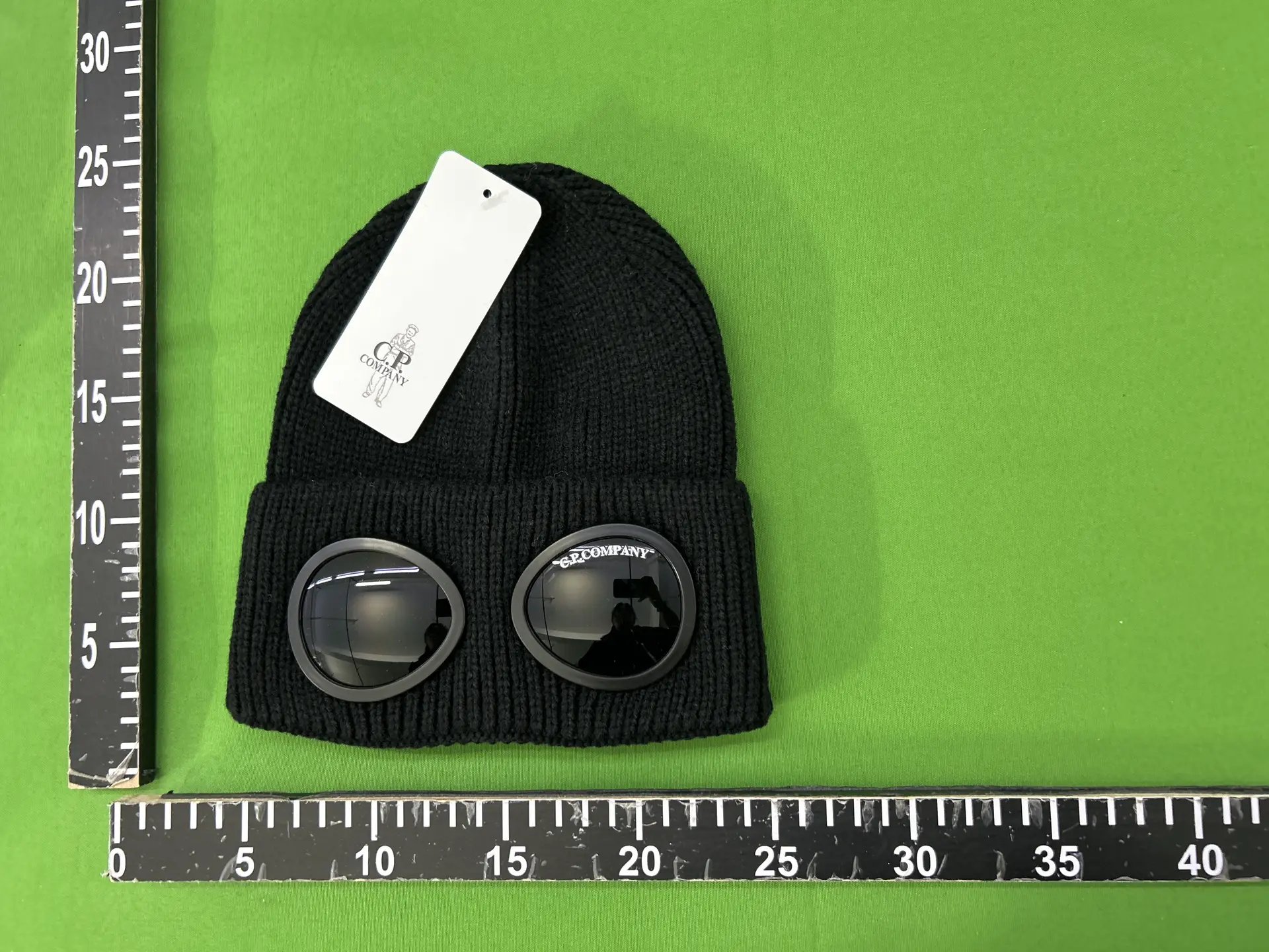 CP Company black beanie with goggles