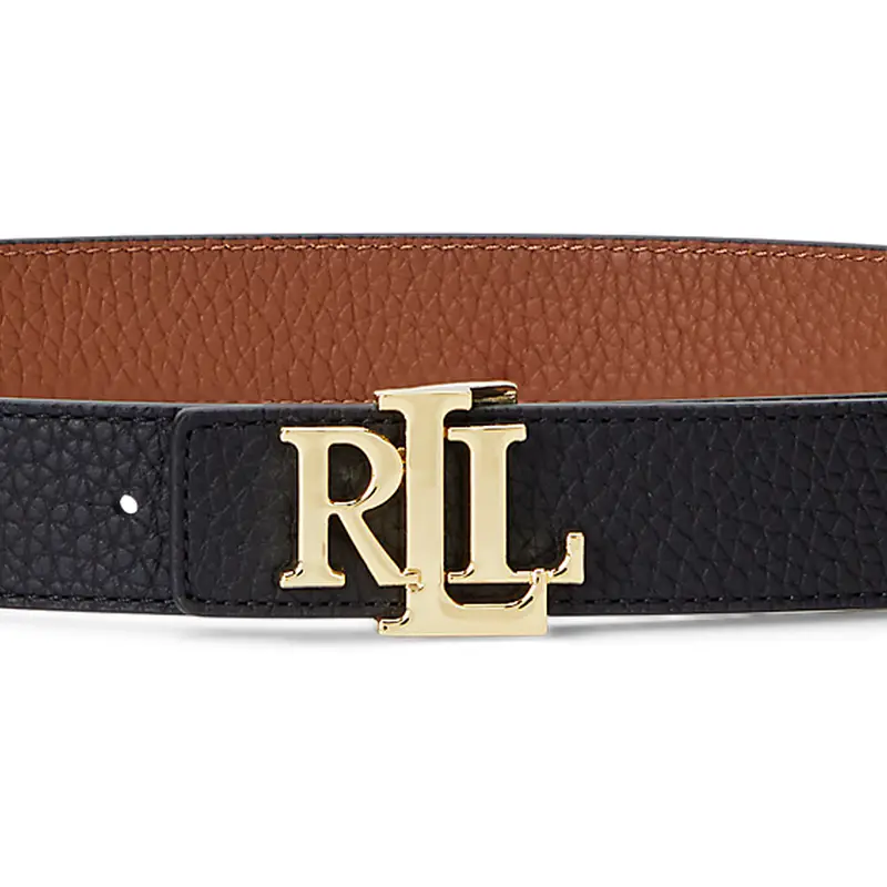 Lauren/Ralph Lauren Women's Classic Logo Reversible Pebbled Leather Belt Rl70395