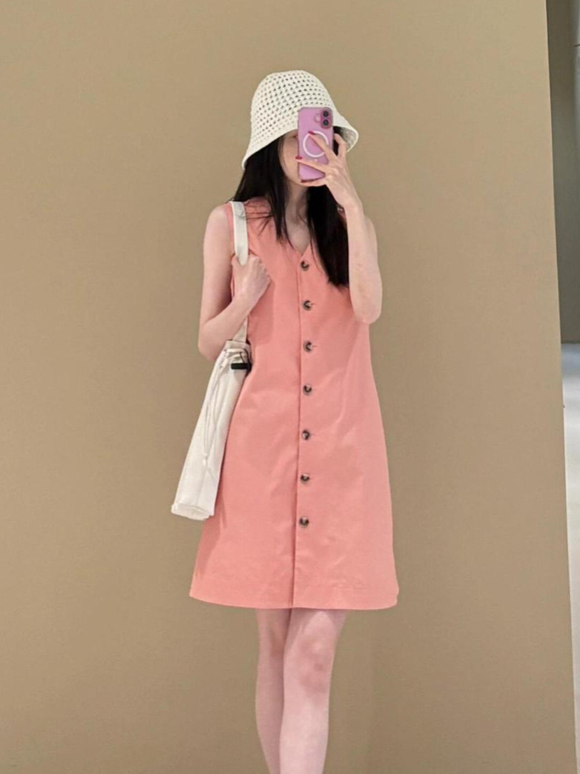C Brand Standard Fit Cotton Mini Umbrella Skirt Black Sleeveless Tie Dress 26 Summer New Arrival 1283659002