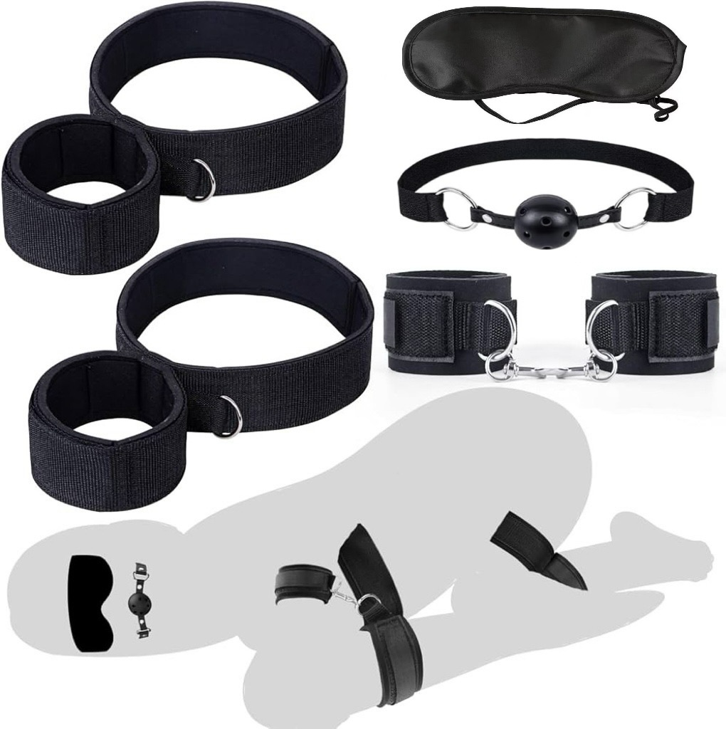 Foreign trade upgrade diving cotton binding belt slave binding handcuffs, large and small handcuffs, foot cuffs, adult sex SM supplies