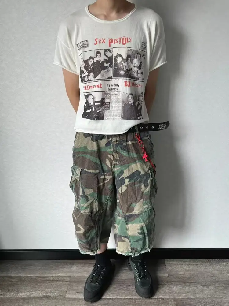 Joshua Jamal American High Street Camouflage Cargo Shorts Men's Summer Loose Cropped Pants Trendy Kanye Style