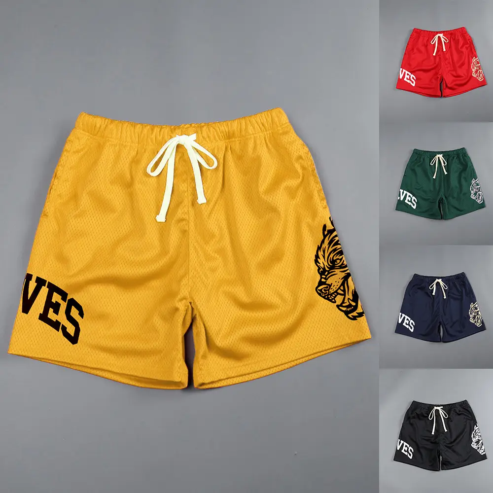 2025 Foreign Trade Summer New Men's Fashion Beach Shorts Mesh Quick-drying Multi-color Sports Quarterball Pants Basketball Pants