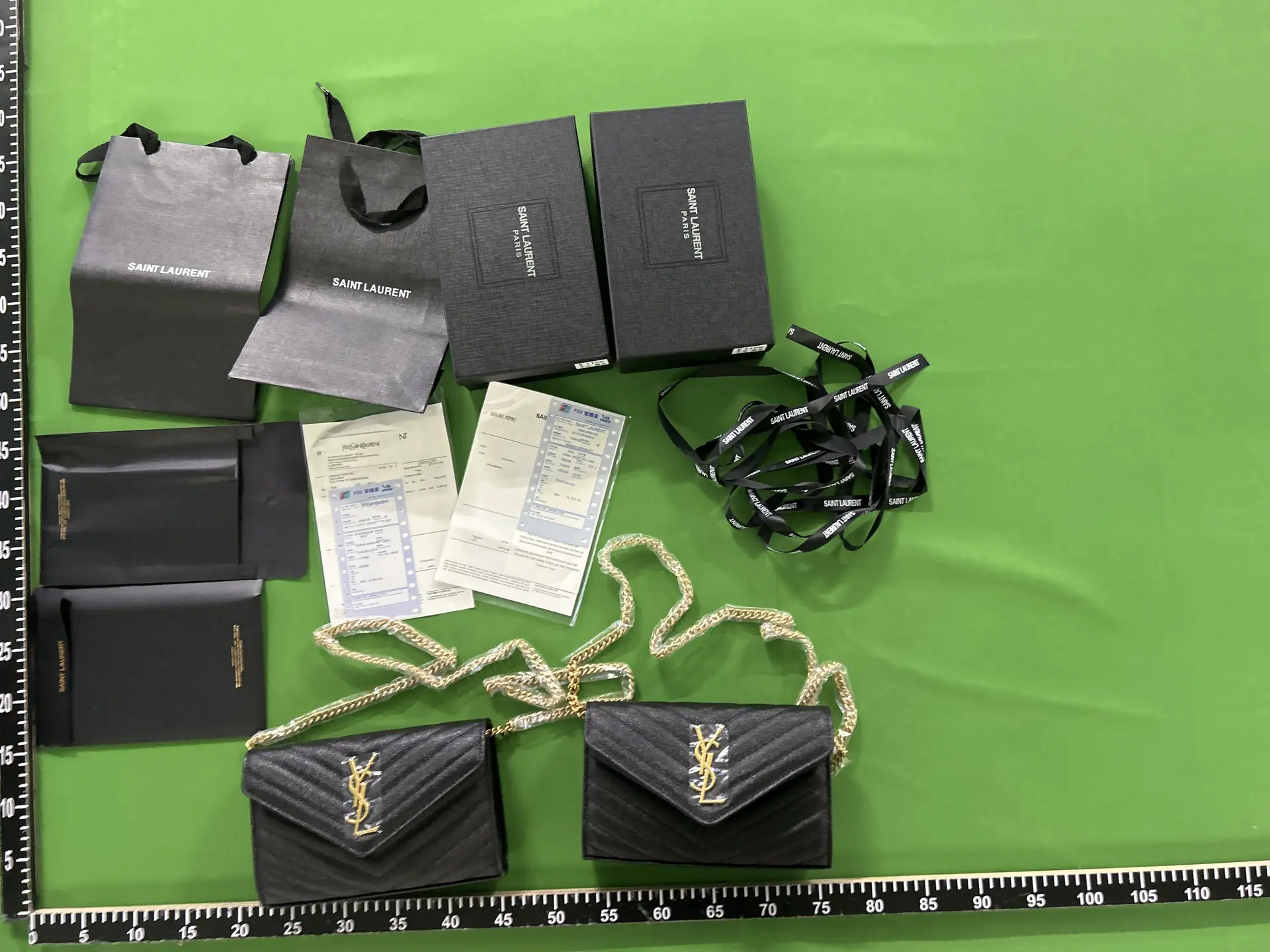 Saint Laurent Envelope Chain Bag Black