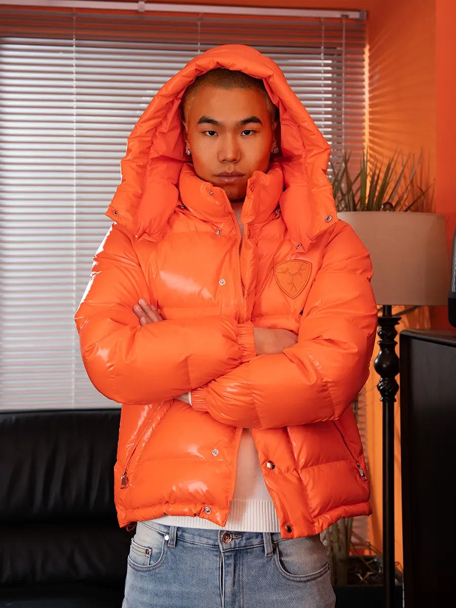 Tgfclub American Street Drill Detachable Hooded Glossy silm Rapper90 Duck down thickened Down jacket