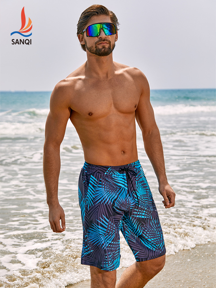 Sanqi Beach Pants Men's 2024 New Arrival Anti-Embarrassment plus size Quick-Drying Seaside Beach Vacation Swimming Trunks