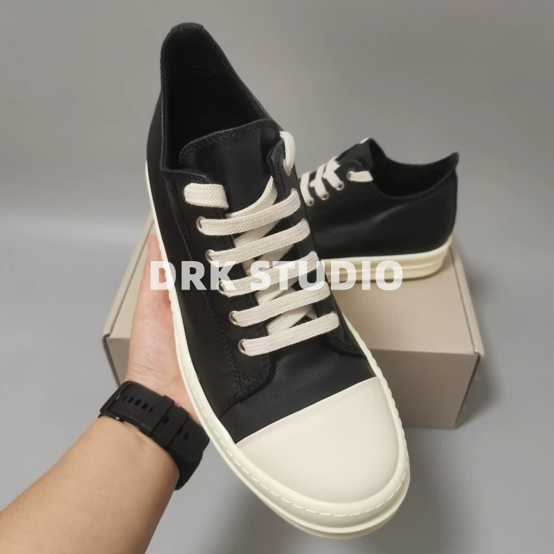 DRK STUDIO Black Canvas Low Top Sneakers