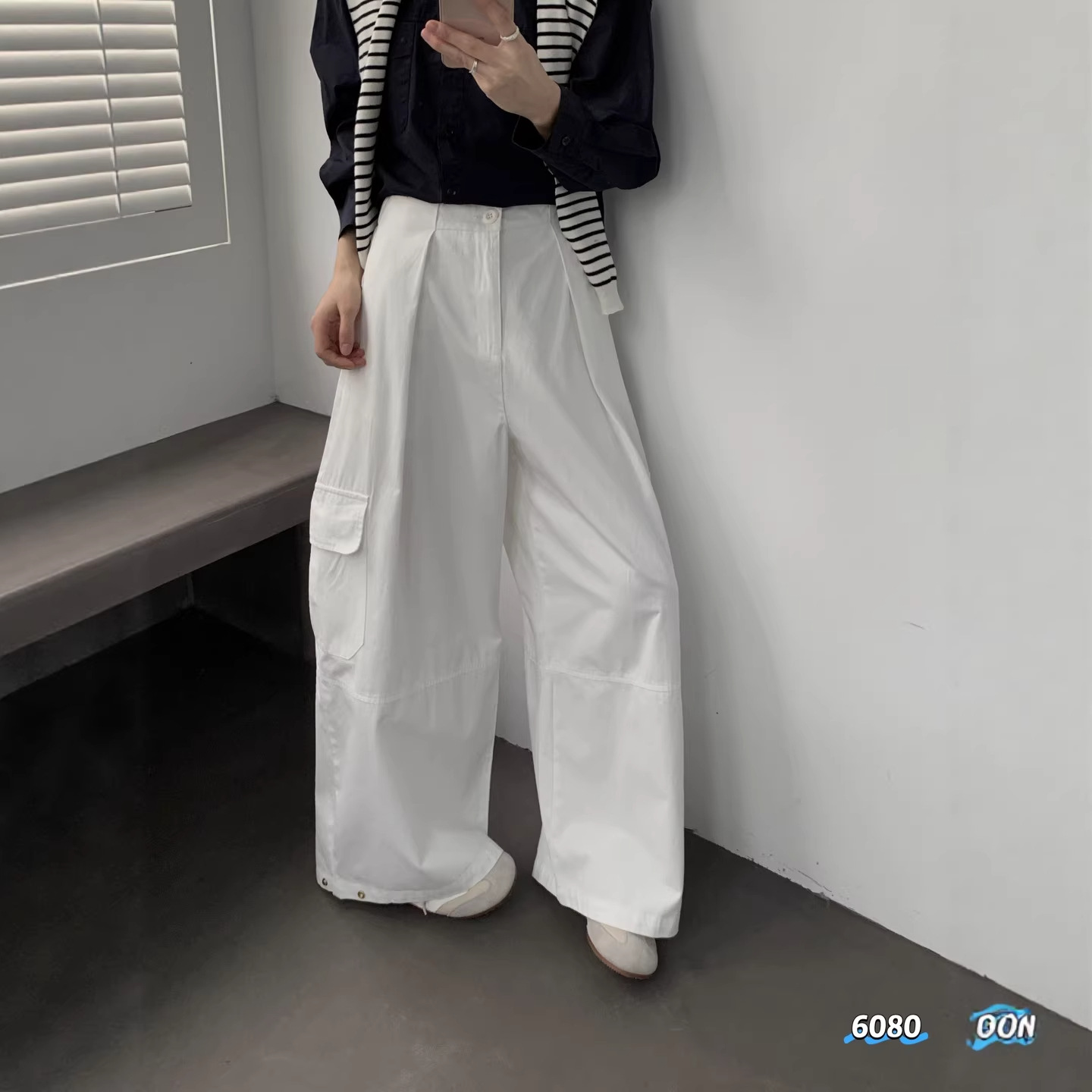 Flip-Flap Large Pocket Cargo Pants for Women, 2026 Spring New Design, Loose Wide-Leg Casual Pants