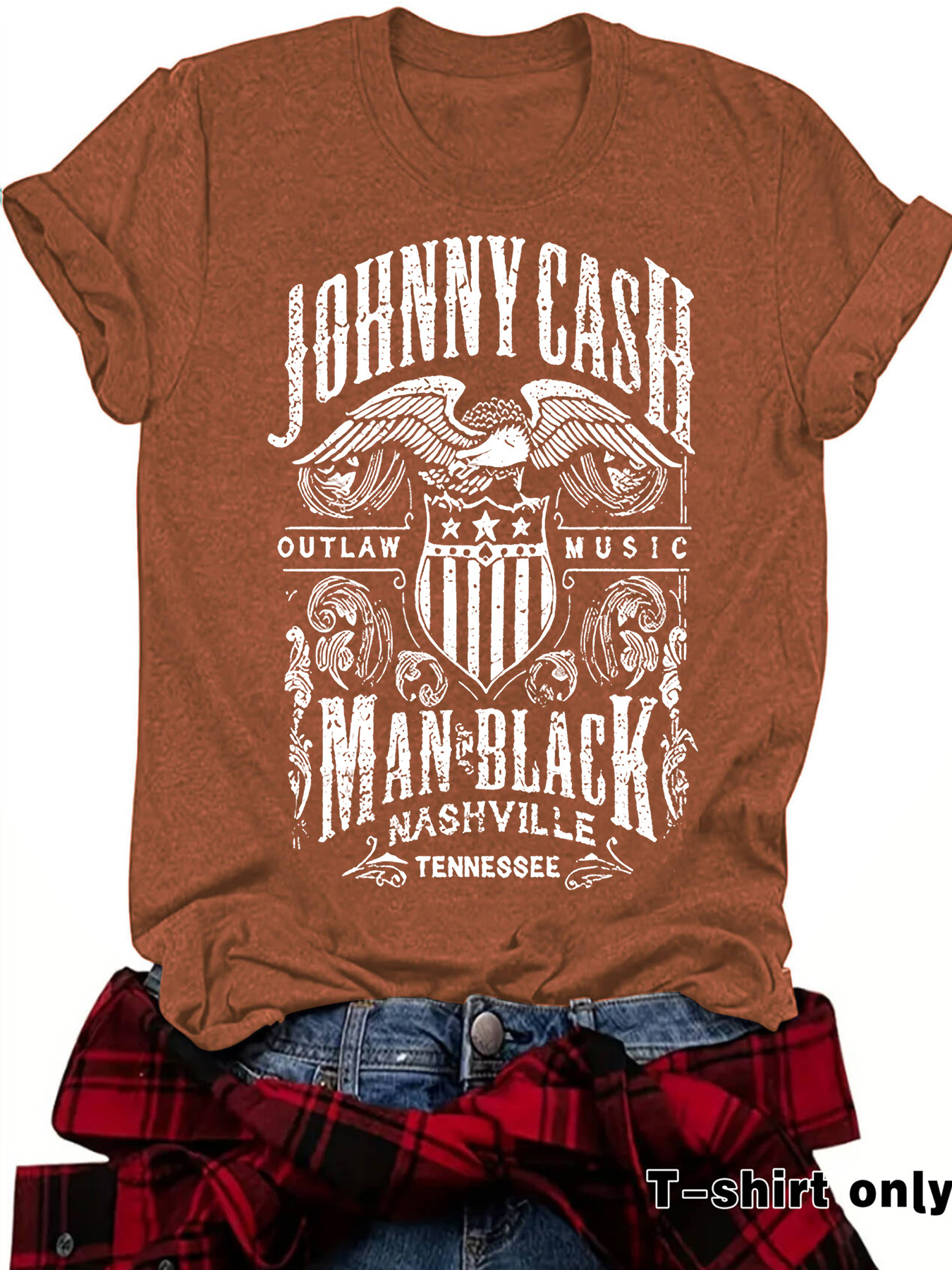 Amazon cross-border e-commerce foreign trade JOHNNY CASH printed T-shirt short sleeve loose fashion T-shirt design sense
