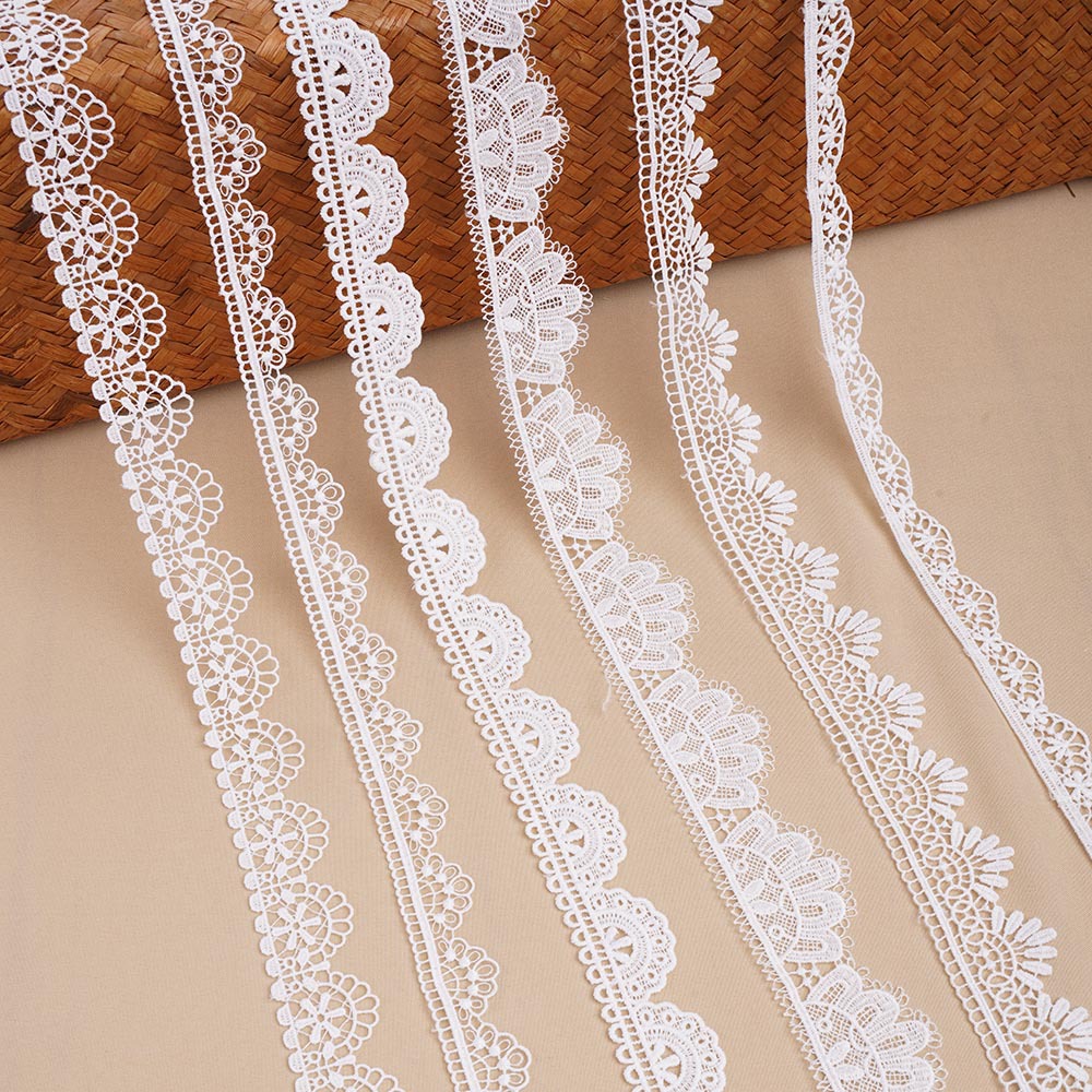 Polyester silk wedding dress lace accessories single straight edge wave crown lace semi-circular clothing accessories