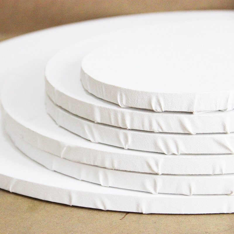 Factory Direct wholesale LAZADA density board round stretch cloth frame diameter 20 shaped round wooden frame hand painted oil painting frame