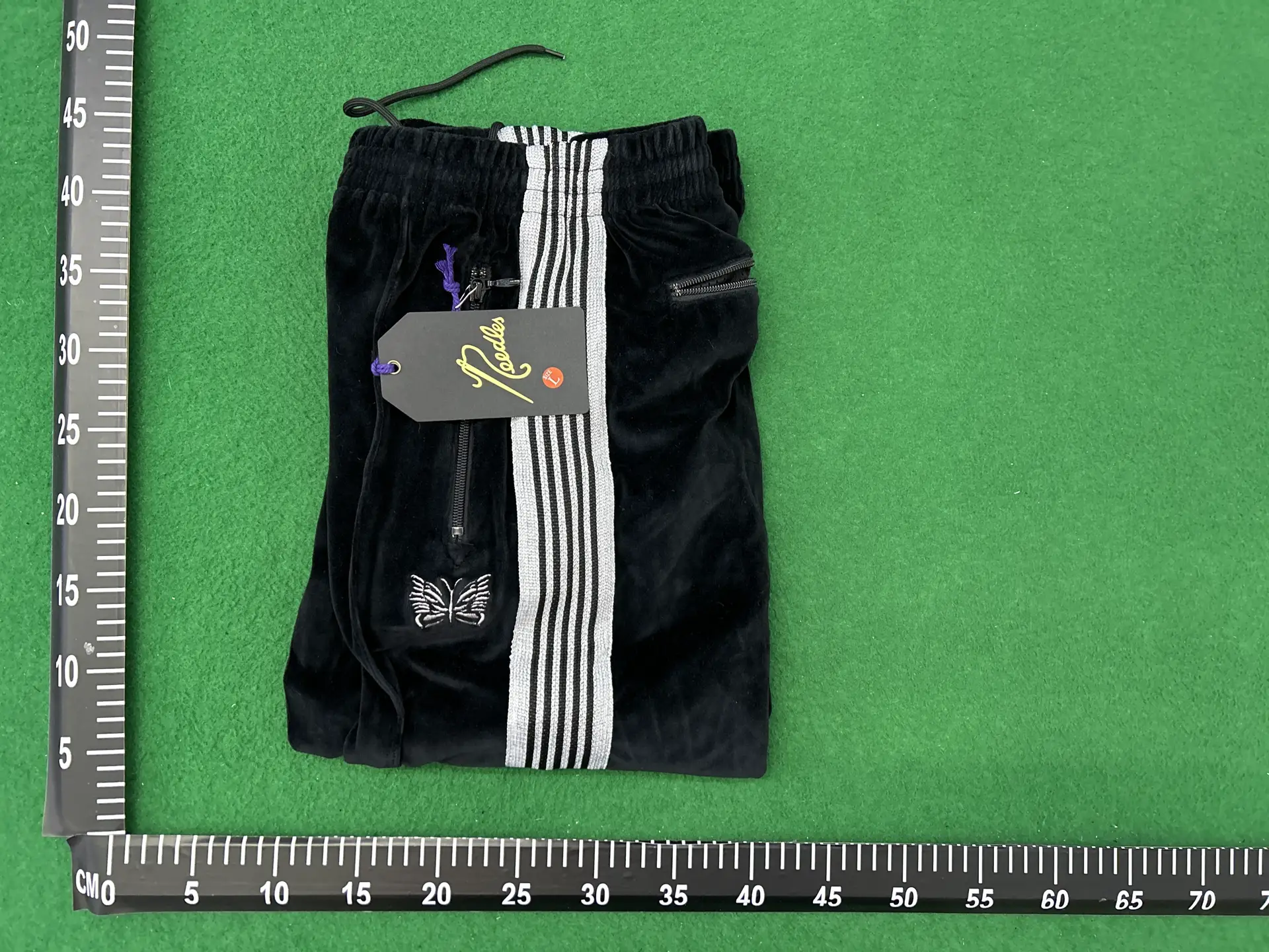 Needles Track Pants velvet butterfly embroidered vintage ribbon sports casual men's and women's straight trousers