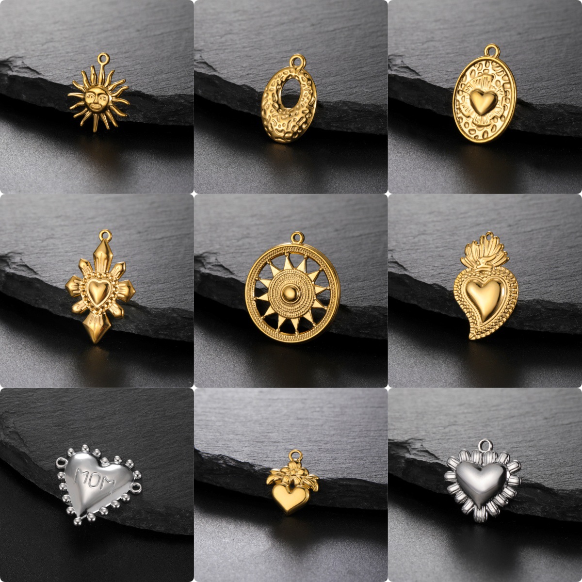 Hot-Selling Stainless Steel Personalized Heart Sun Pendant Fashion Retro Jewelry High-Quality Hot Style