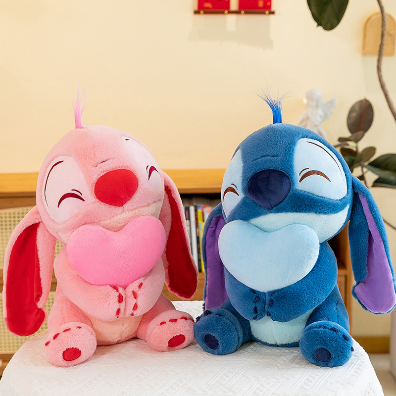Cross-border New Pink Heart-hugging Stiffy Plush Toy Stiffy Doll Angel Doll Girl Valentine's Day