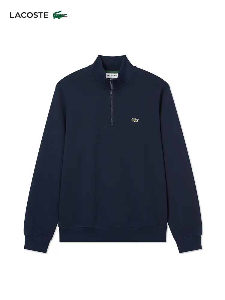 Lacoste French Crocodile Men's Clothing 25 Spring New arrival Fashion Stand Collar Half Zipper pure color Sweatshirt | Sh9774
