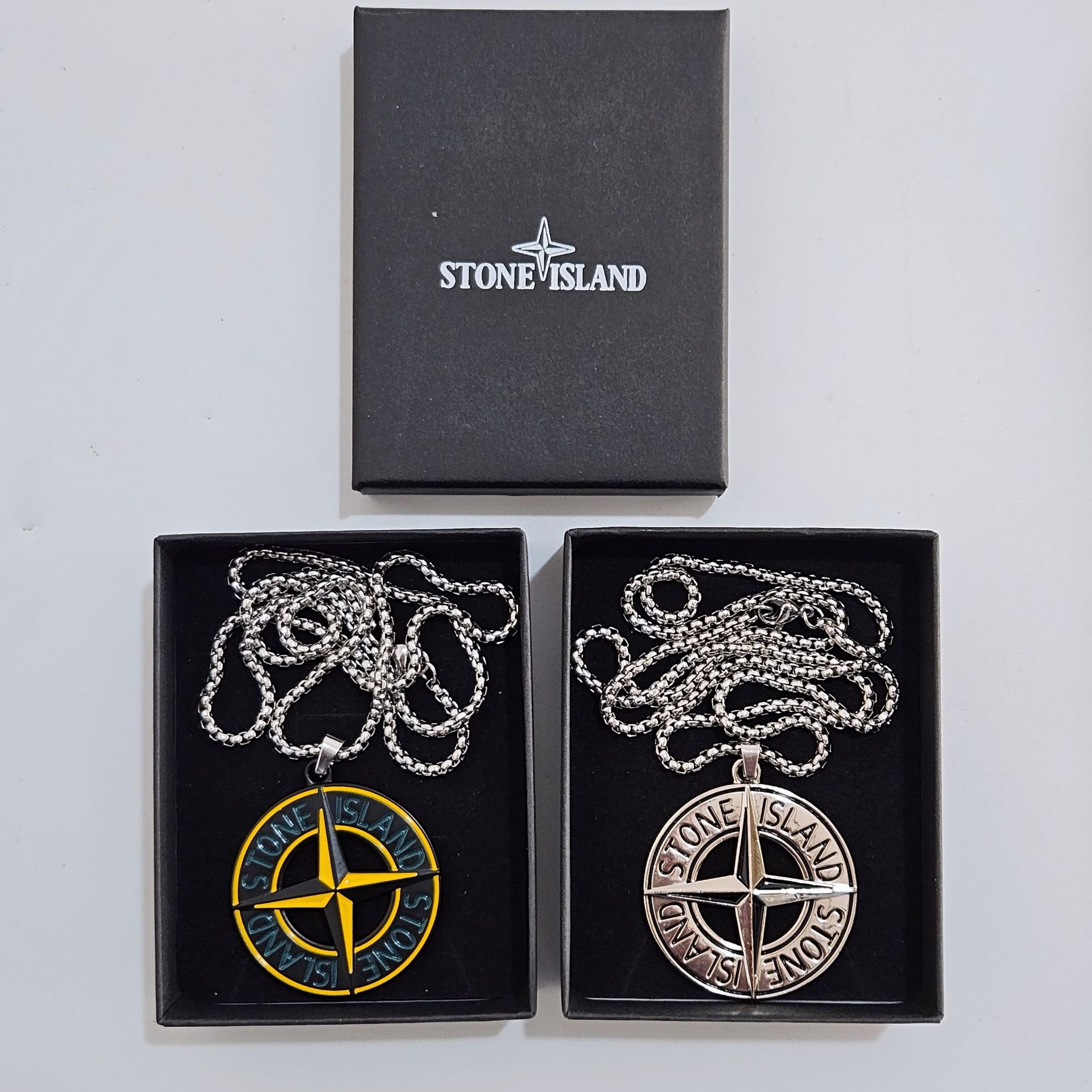 Stone Island Necklace Stone Island Cross Compasses Necklace Trendy Brand Pendant Pendant for Men and Women for Couple QC photo from 1688 on Qualit.ly