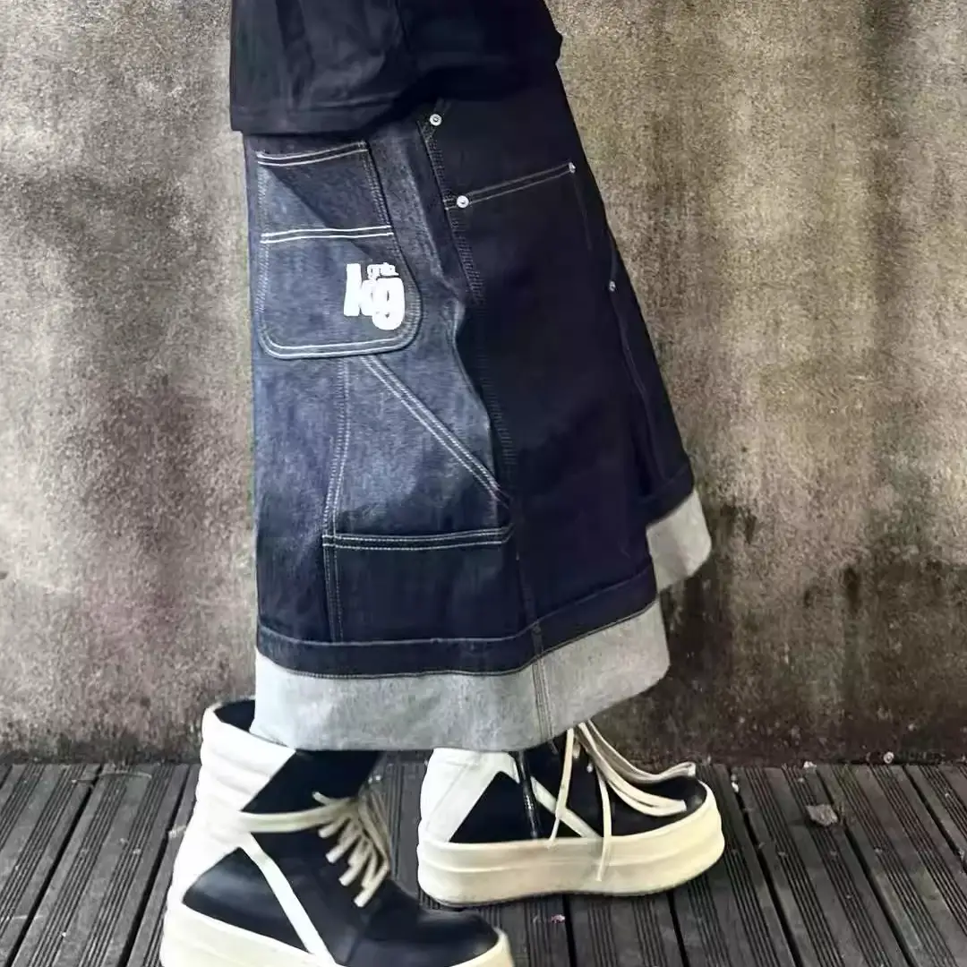 Project Gr by Grailz Retro Original Cow Logging Three-Quarter Length over the Knee shorts Heavy weight Silhouette Baggy Korean