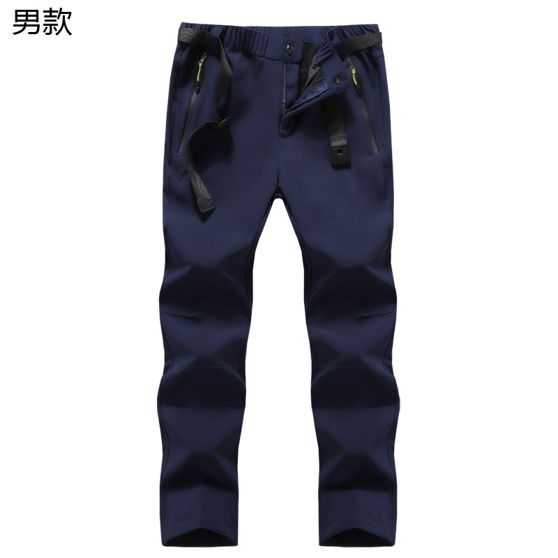 Group Buying Outdoor Rush Pants Men's Fleece-lined Thickened Winter Windproof Waterproof Warm Cold-proof Climber Pants Ski Pants Women's Soft