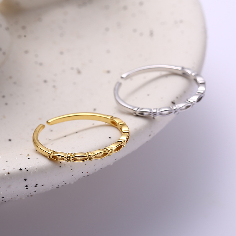 925 sterling silver chain ring hollow index finger ring hand thin tail ring small finger small Joker women's single ring 5773T